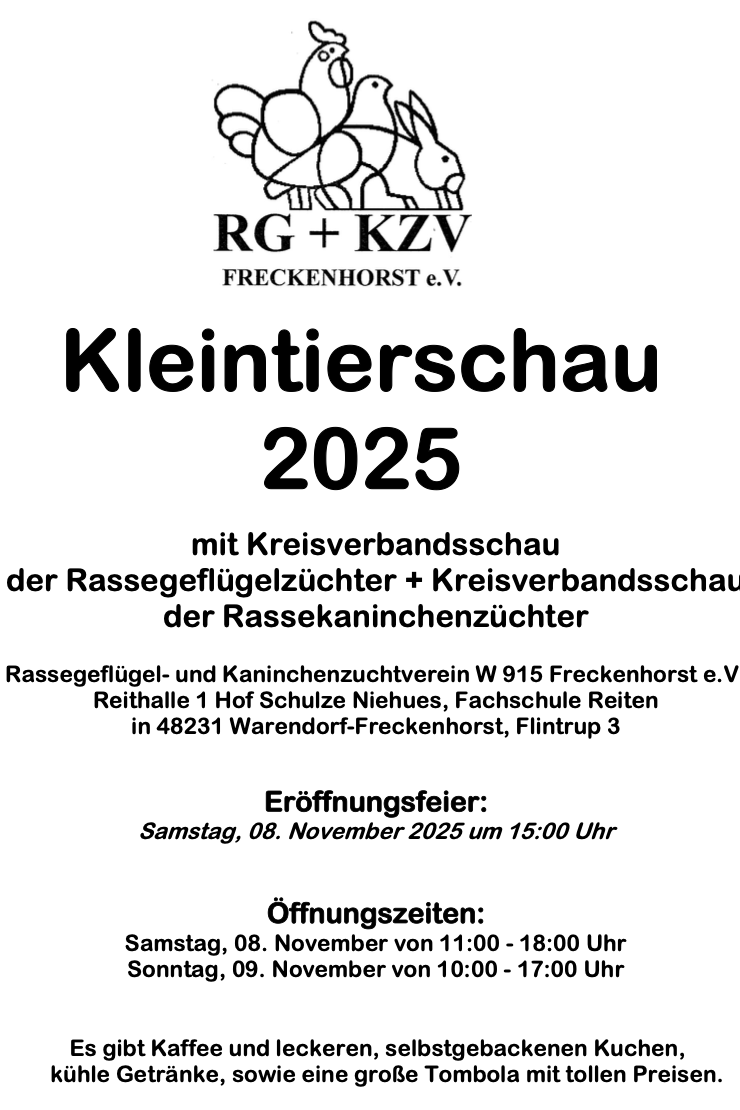 Kleintierschau 2025 Flyer